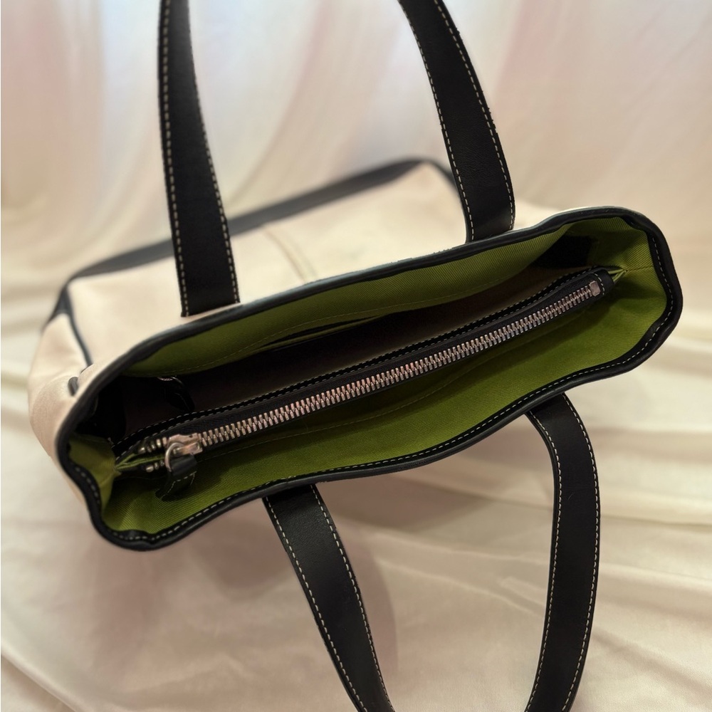 Coach Hampton Canvas Leather Tote Bag - Picture 3 of 4